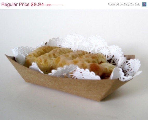 ON SALE 75 MEDIUM Kraft Heavy Paper Food Tray for Parties, Showers or Wedding Il_570xn
