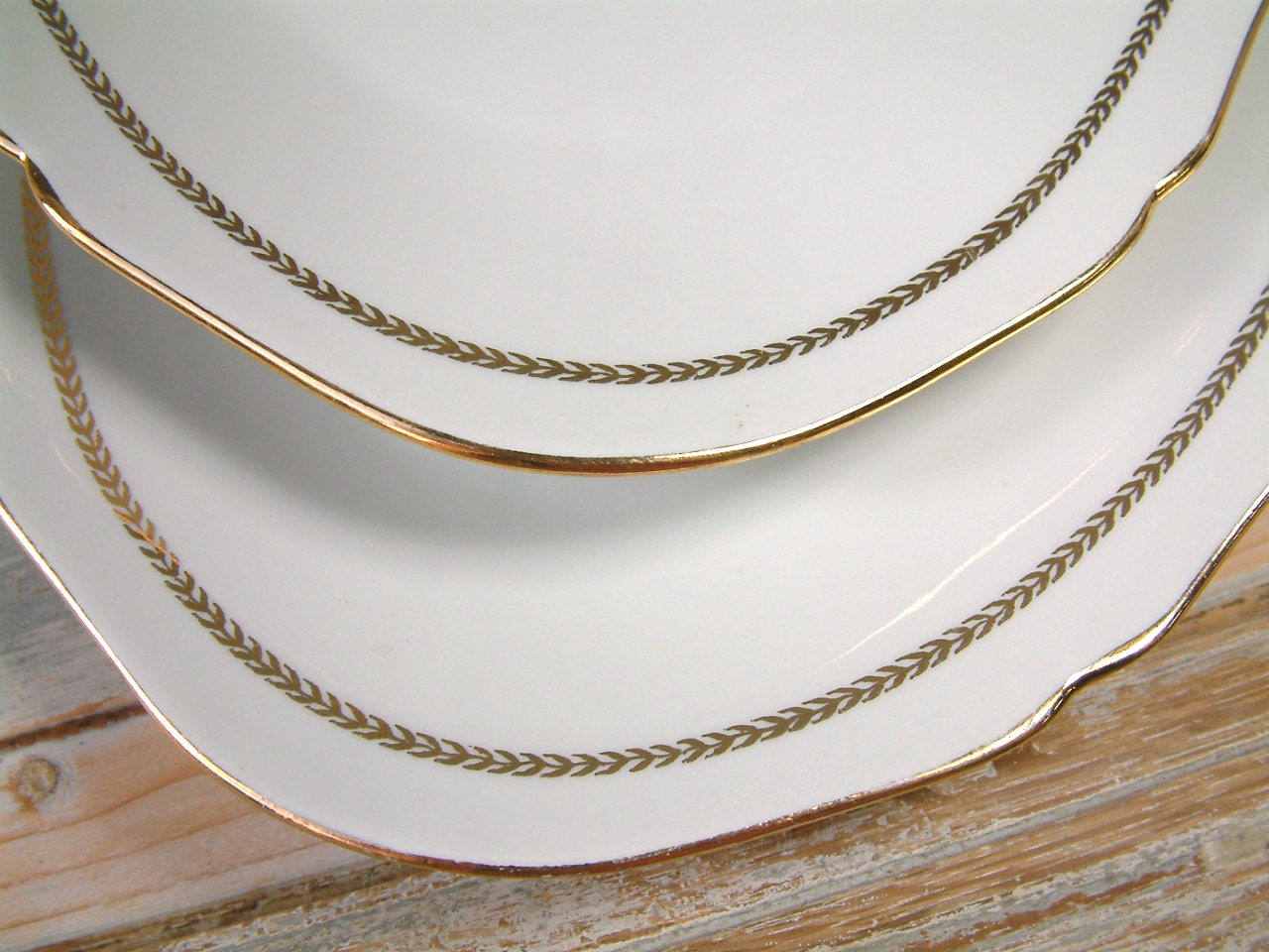 French vintage porcelain oval serving platter with gold enamel ...