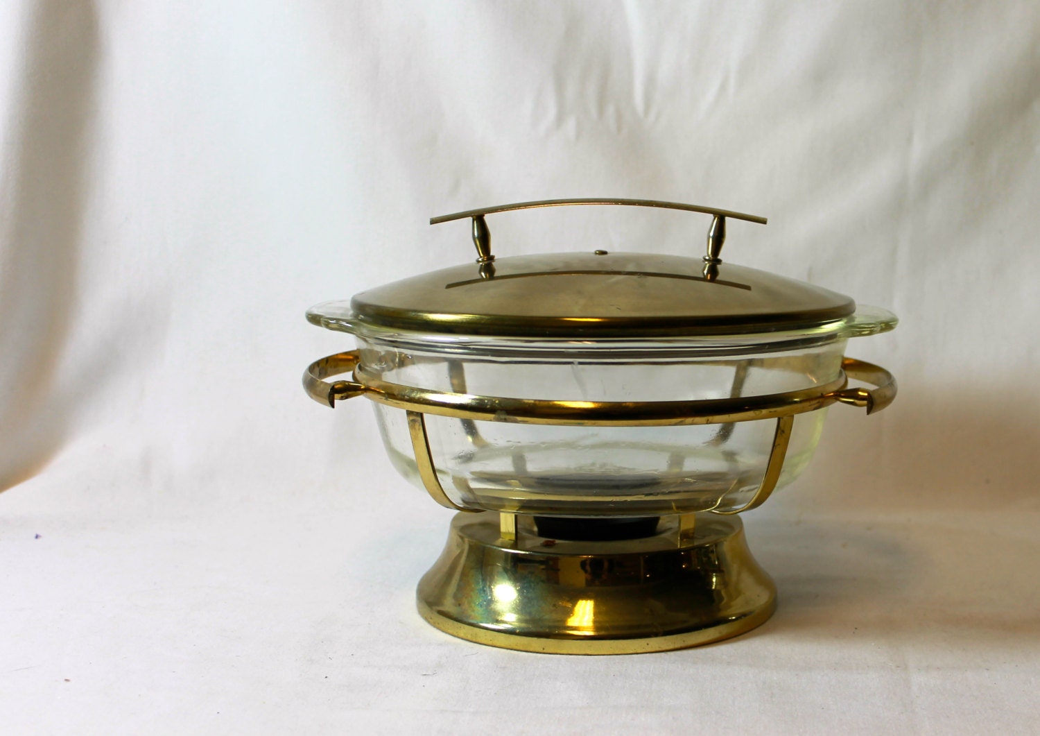 Mid Century Brass Chafing Dish Chafer with Fire by everythingluli