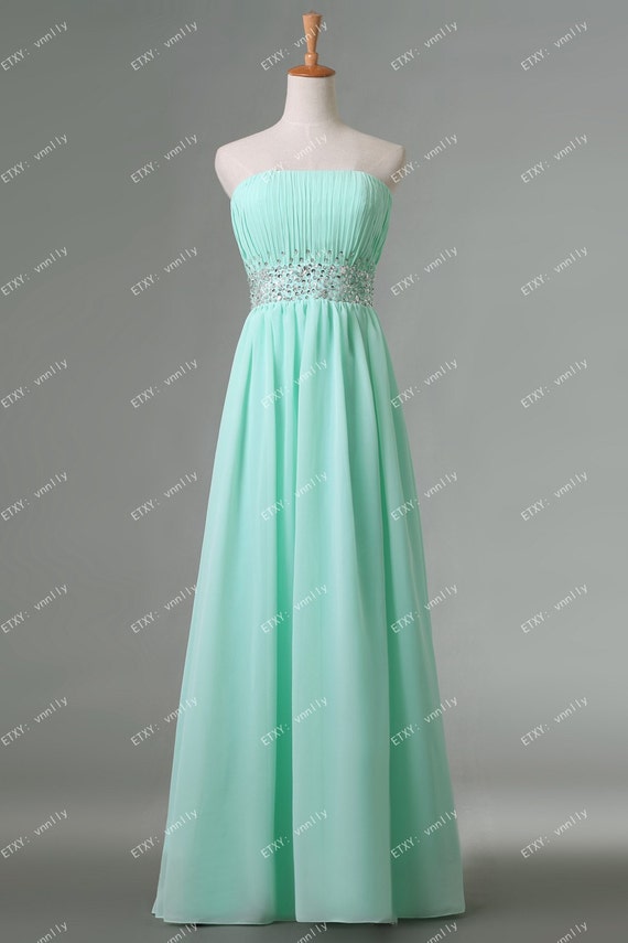 Mint Long Formal Prom Dress / Long Party Dress / Evening by vnnlly