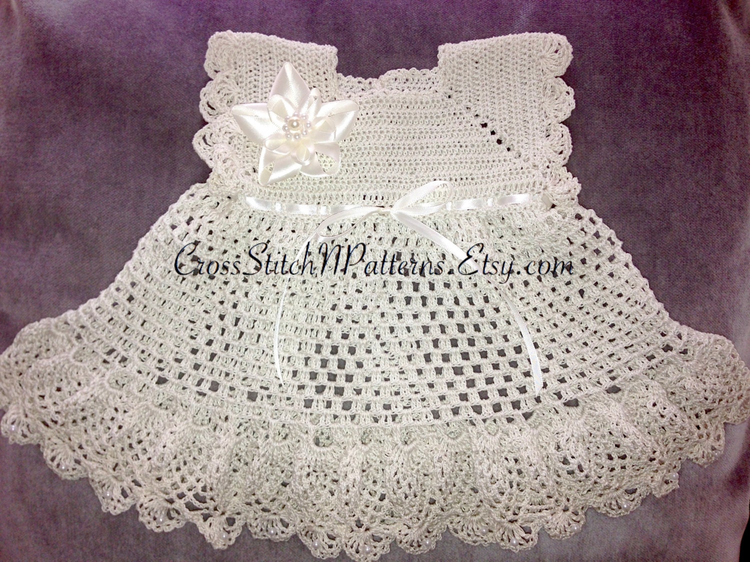 PATTERN TN007 Crochet Baby Christening Dress Pattern Baby