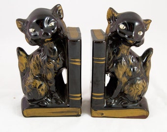 black cat bookends made in india