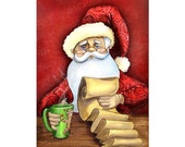 80% OFF Printable Christmas cards DIY instant download - Santa's morning coffee list AMB-628 Il_170x135