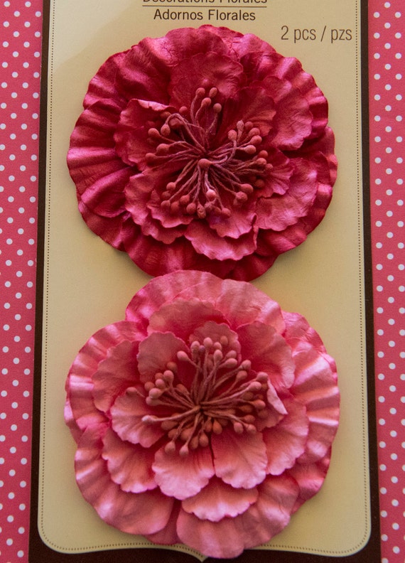 Items similar to Recollections Paper Flower Embellishments/ Scrapbook ...