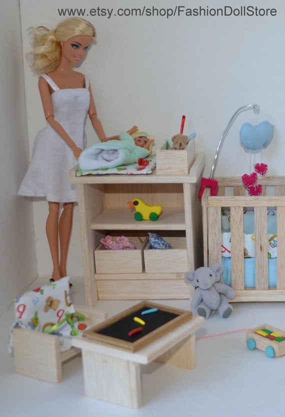 Changing table for doll nursery in 1/6 scale by FashionDollStore