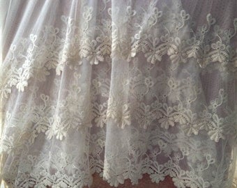 6cm multicolor lace ribbon white mesh embroider lace Wedding