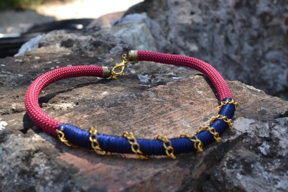 Items similar to Nautical Rope Necklace /Statement necklace / Summer necklace / Navy necklace 