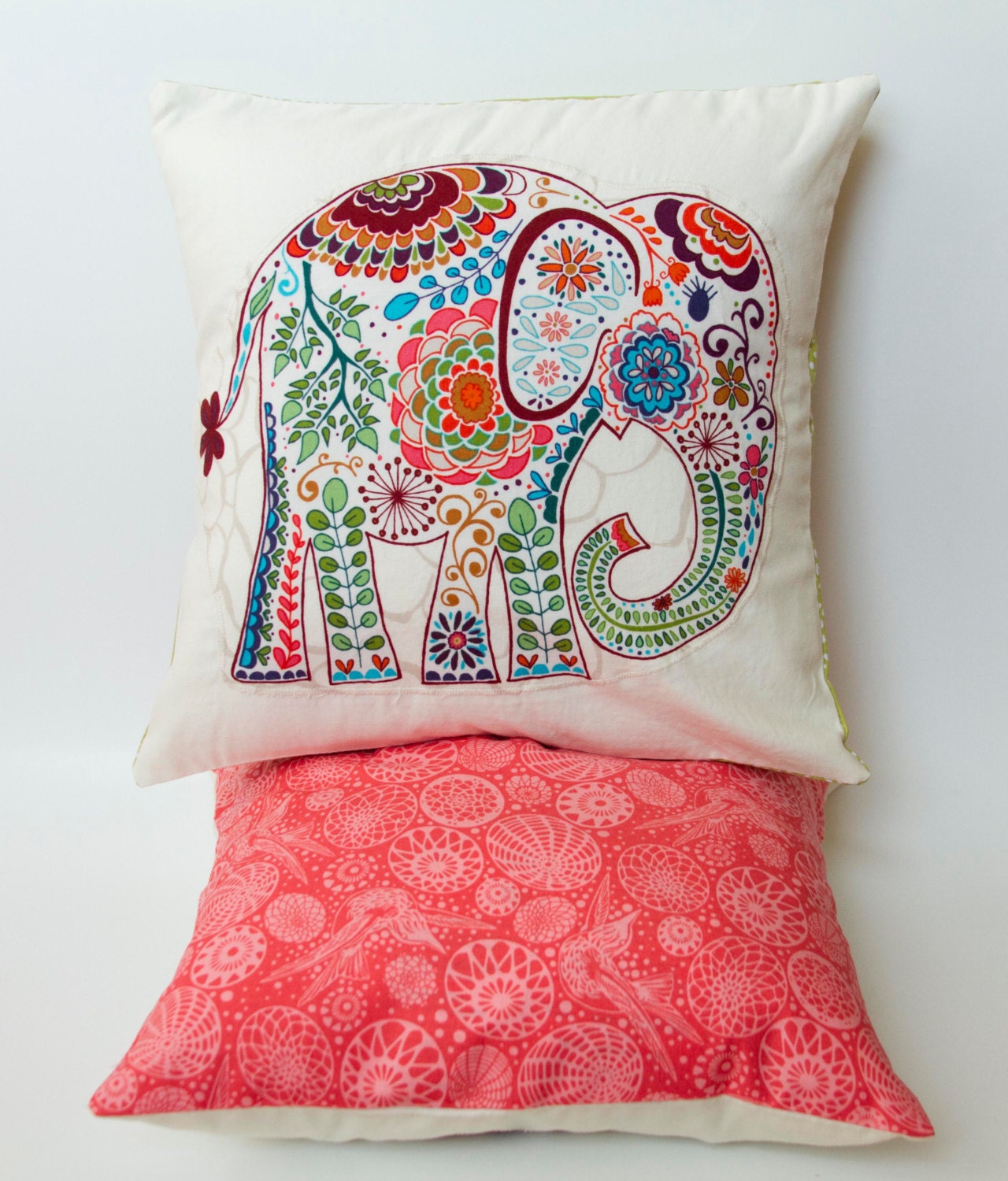 Elephant Pillow 12x12 Decorative Throw Pillow