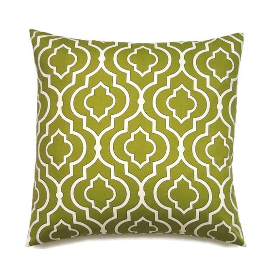 Olive Green Pillow 18x18 Pillow Cover Modern Decorative
