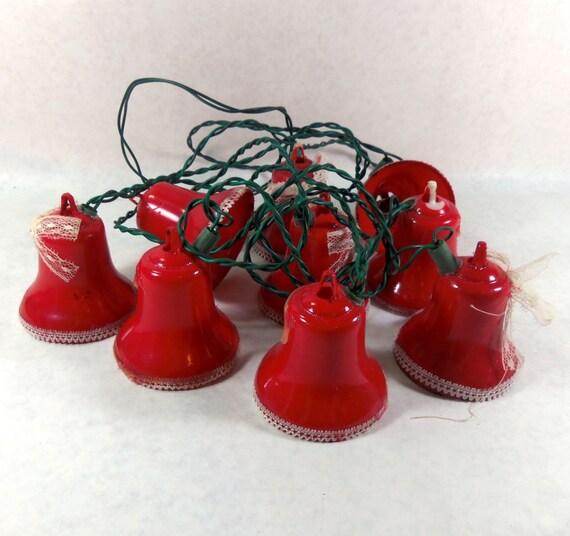 items similar to vintage christmas red bell garland lights items similar to vintage christmas red bell garland lights
