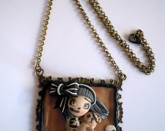 Checkered necklace made from fimo, without the use of molds.