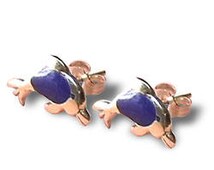 18k gold dolphin earrings