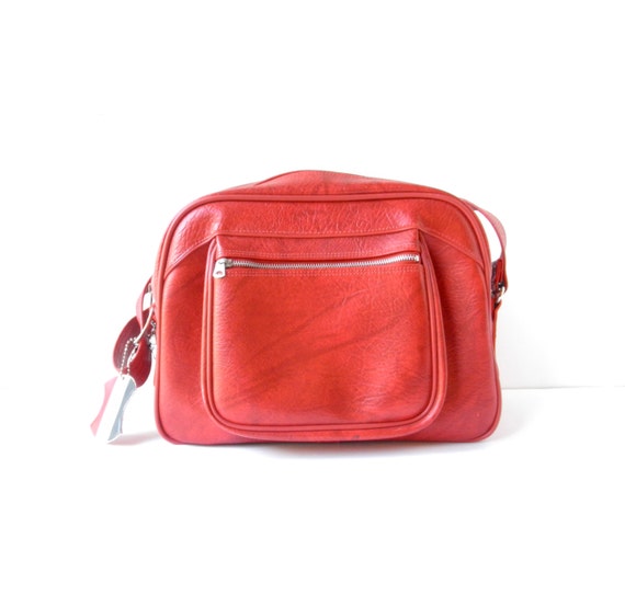 Vintage Red American Tourister Overnight Shoulder Bag