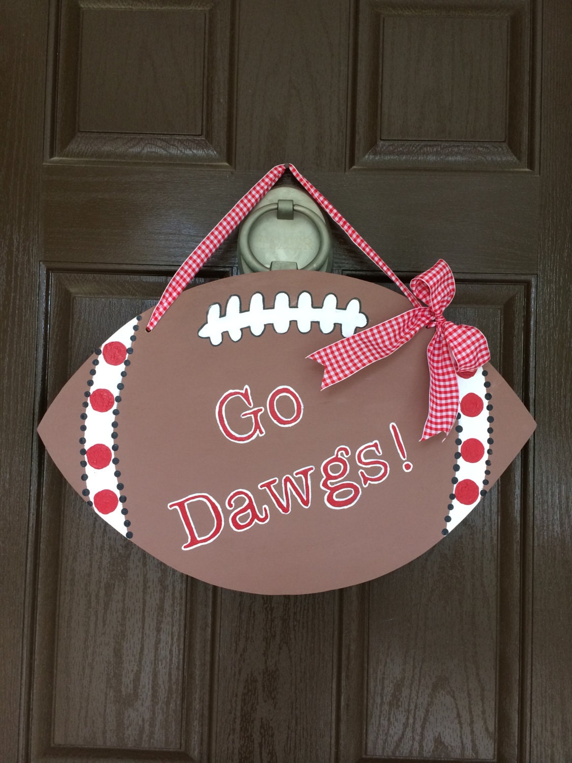 Wooden Football Door Hanger by HappyToz on Etsy