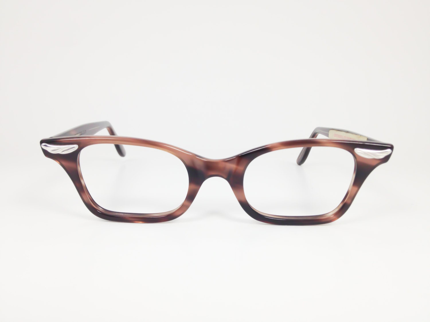 Vintage 60s Eyeglasses Tortoiseshell Horn-Rimmed Glasses