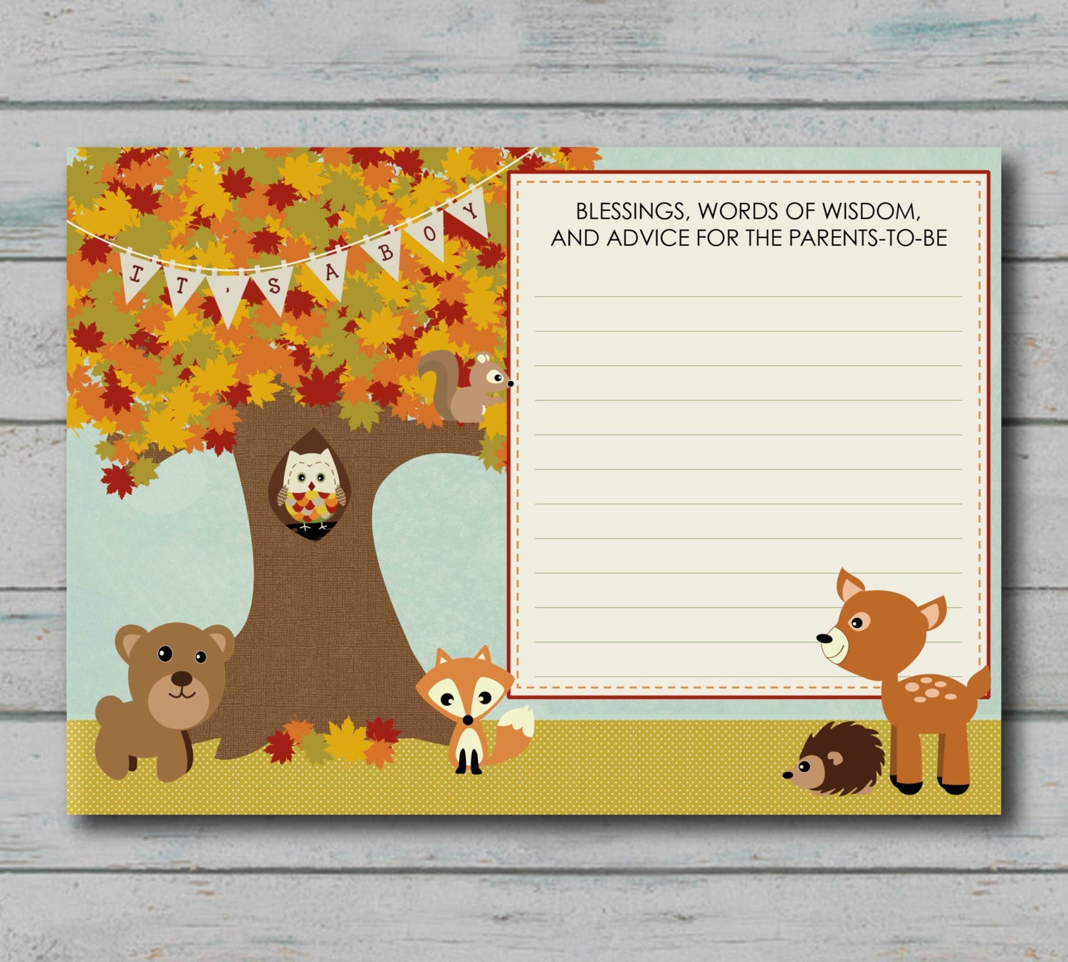 Fall Baby Shower Comment Card
