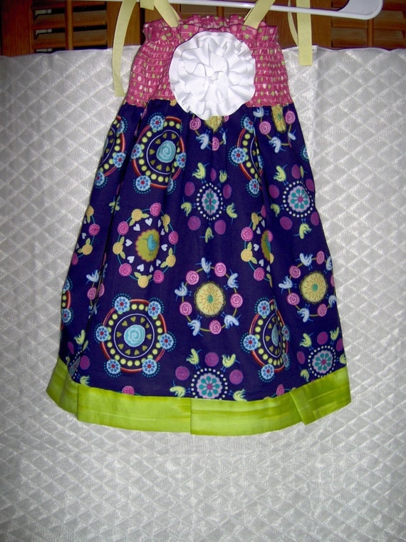 Baby / Toddler Dress size 12-24 months. Blue with by BareNeedle