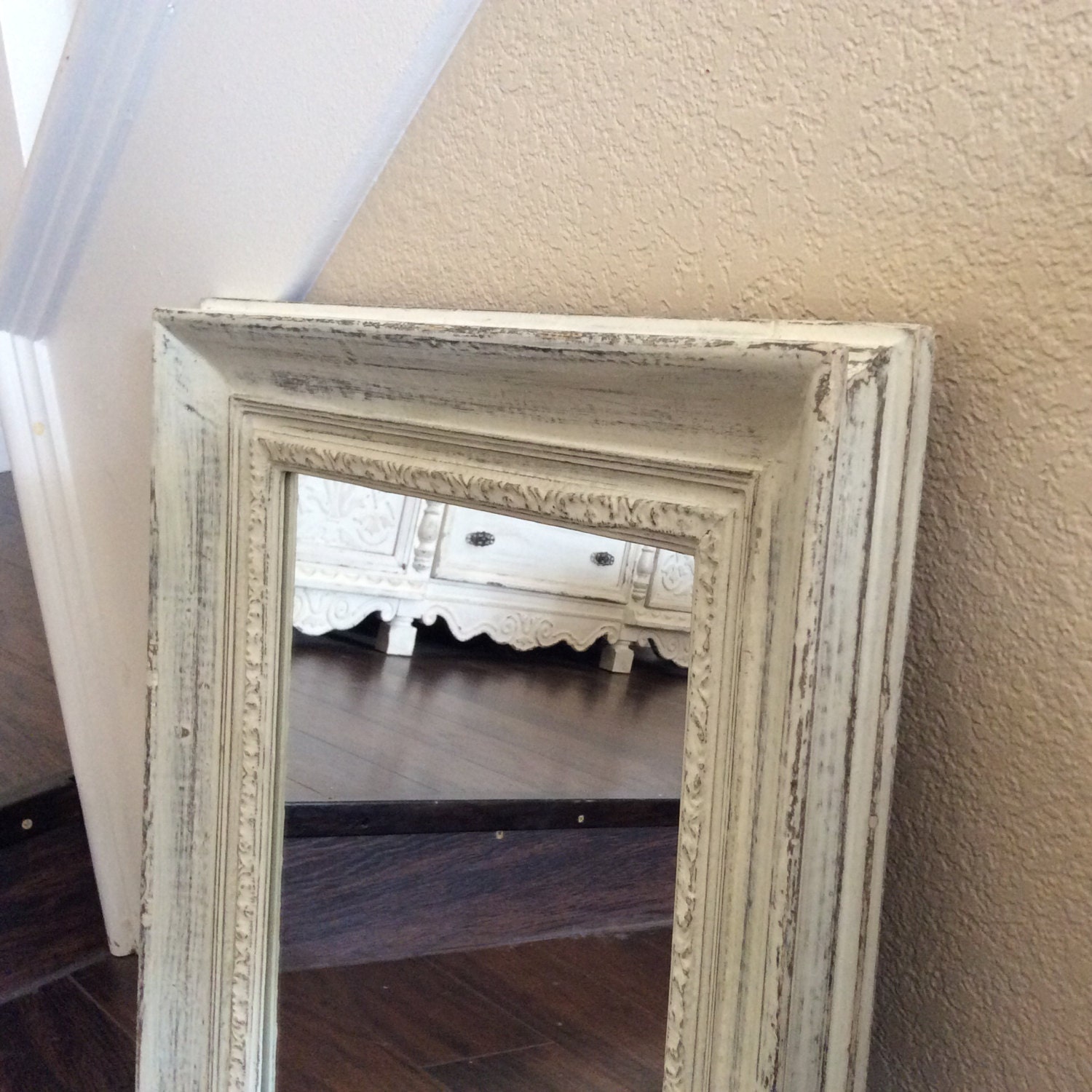 RUSTIC WHITE MIRROR For Sale Wood Mirror Wall Mirror Beach