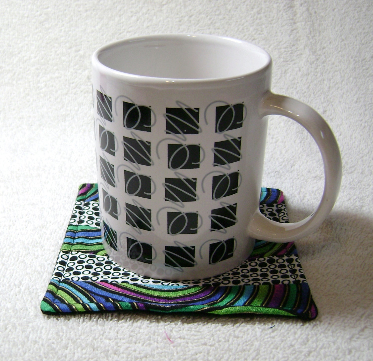 Mosaic Tiles Coffee Cup Coaster Mug Rugs by ArtsyFunkyThreads