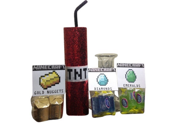 Items similar to 10 Minecraft Birthday Party TNT Dynamite Stick Favor ...