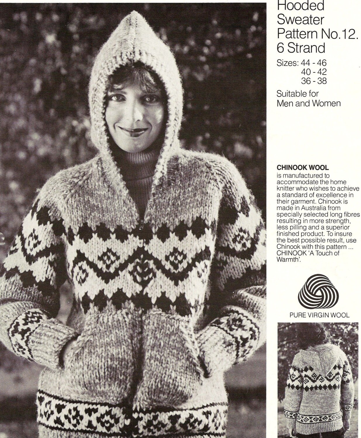 Chinook 12 Native Canadian Sweater Knitting Pattern Digital