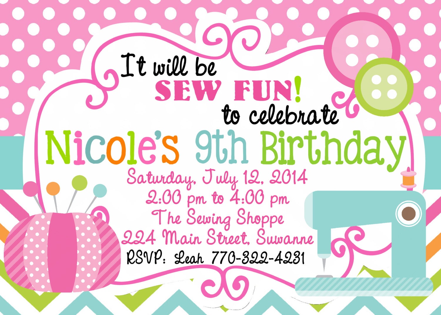 Sewing Party Invitations 5