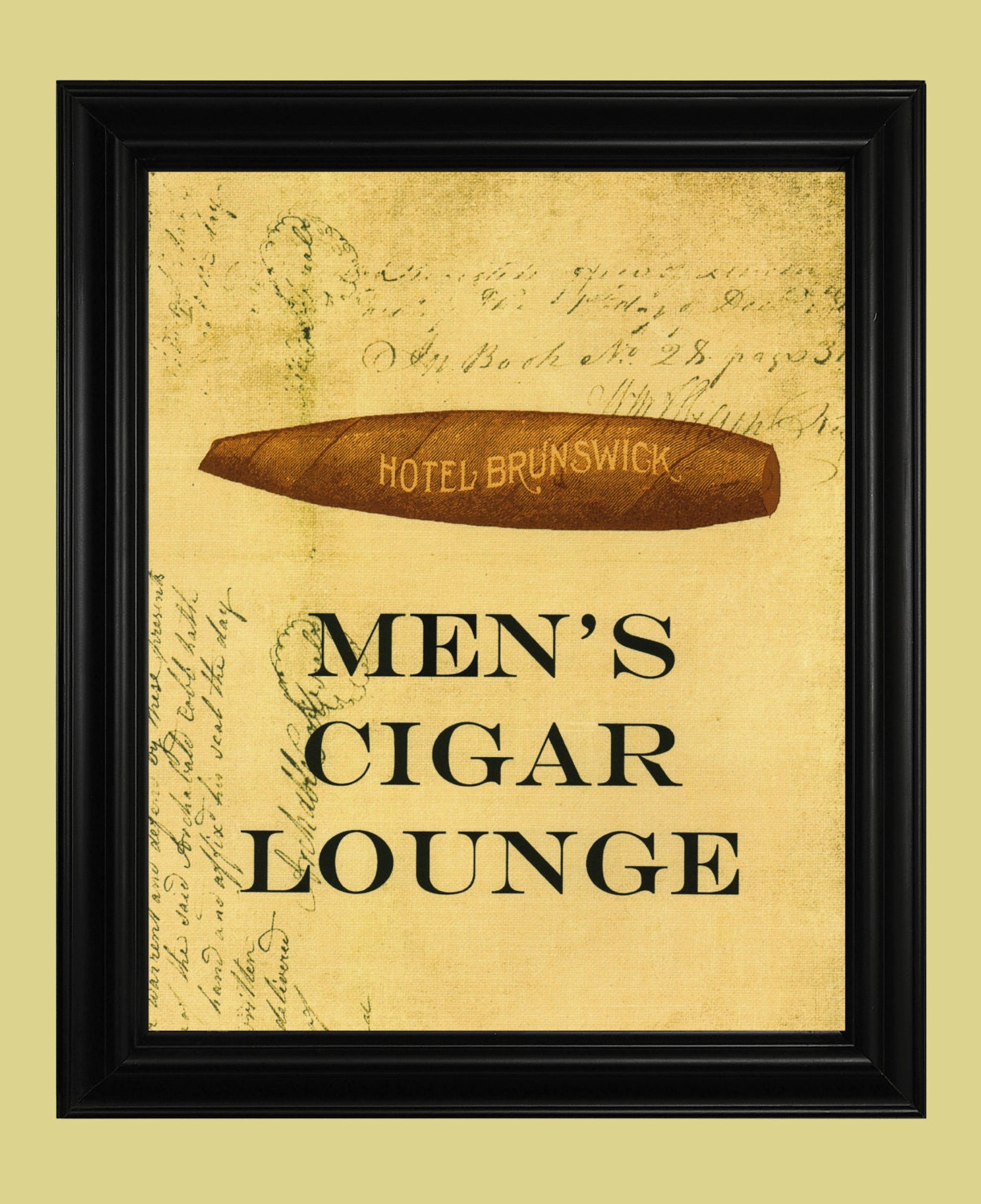 Men s Cigar Lounge Sign Smoking Room Poster  Cigar