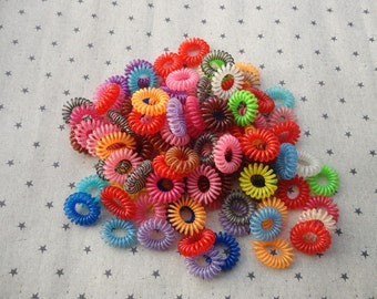 100pcs assorted color Cutie Plastic rubber ponytail Holders hair accessories--elastic hair ties HA60