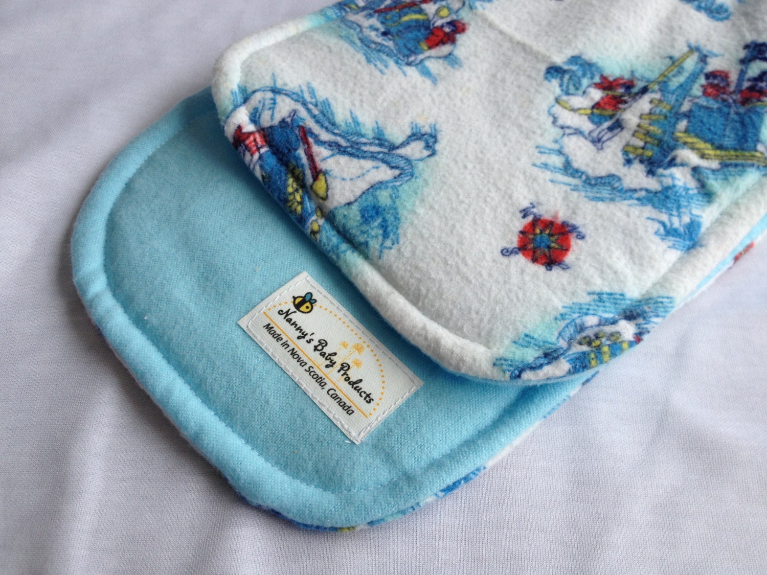 Baby Burp Cloth Pirate Boys Spit Up Cloth Over the Shoulder