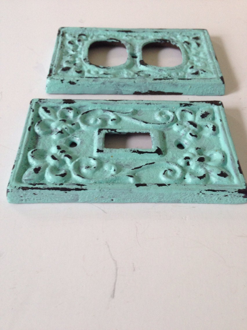 shabby chic light switch cover or outlet cover by MySugarBlossom