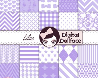Lavender, Lilac Digital Paper, Purple Scrapbook Paper, Baby Girl Printable