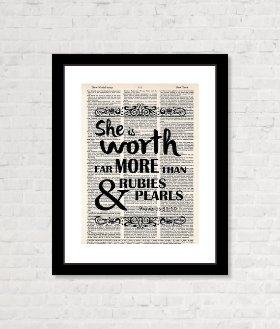 She is Worth Far More Than Rubies and Pearls Proverbs 3110