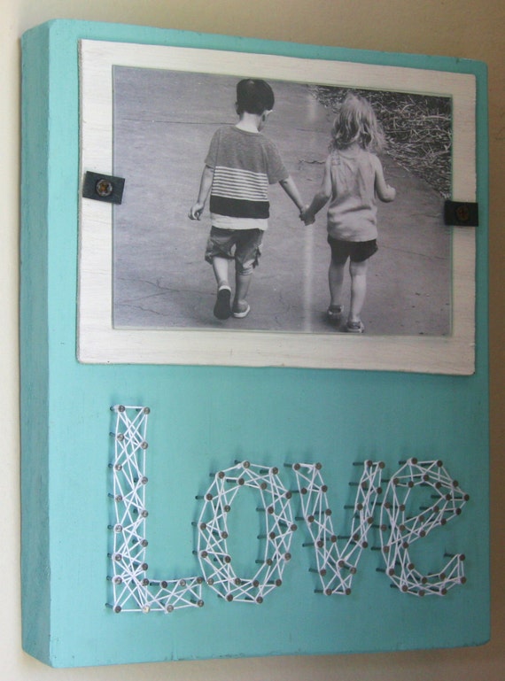 Love string art picture frame by BandTEndlessCrafts on Etsy