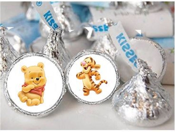 Baby Winnie the Pooh Hershey Kiss Stickers Labels Goody Bag Birthday party or Baby Shower Thank You Treats Decorations