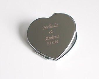 Monogram compact mirror - bridesmaid compact mirror - engraved compact mirror