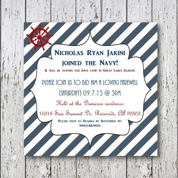 Going Away To Military Invitations 5