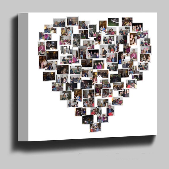 Fantastic Personalised Heart Shaped Photo Collage Box by Canvas2Go