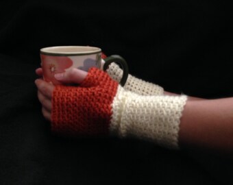 Fingerless Gloves for Women - two-toned