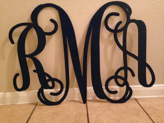 Wooden Monogram Home Decor Wall Art Initial by CustomCutMonograms