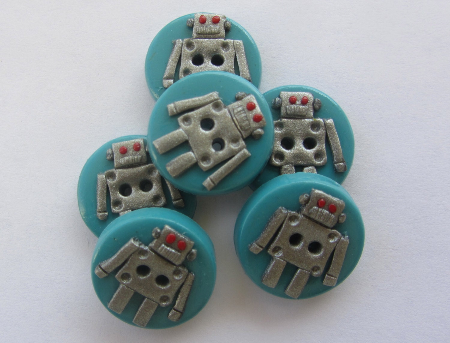 Robot Buttons Set of 6