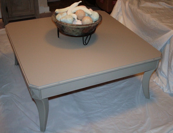 Items similar to Gorgeous Shabby Chic Coffee Table Square Painted ...