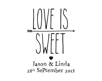 CUSTOM LOVE is Sweet stamp - wedding stamp, card stamp, invitation stamp, love stamp, gift tag stamp, stationary, 1.5"x2" (cts29)