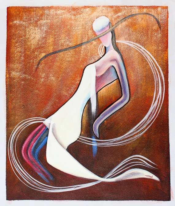 Abstract Female Original Oil Painting on Canvas 20 x 24