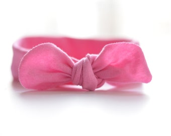 Raspberry Organic Jersey Knotted Headband