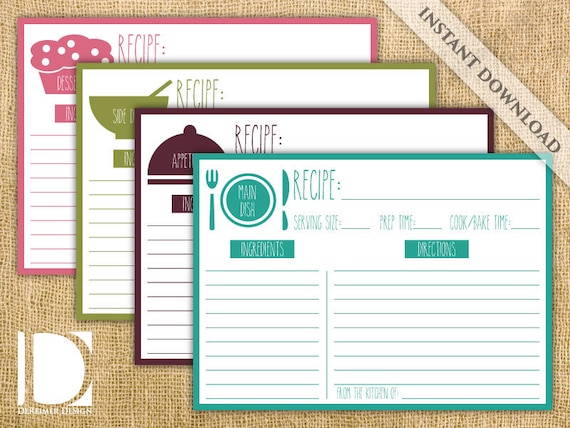 items-similar-to-recipe-cards-printable-color-coded-5x7-instant