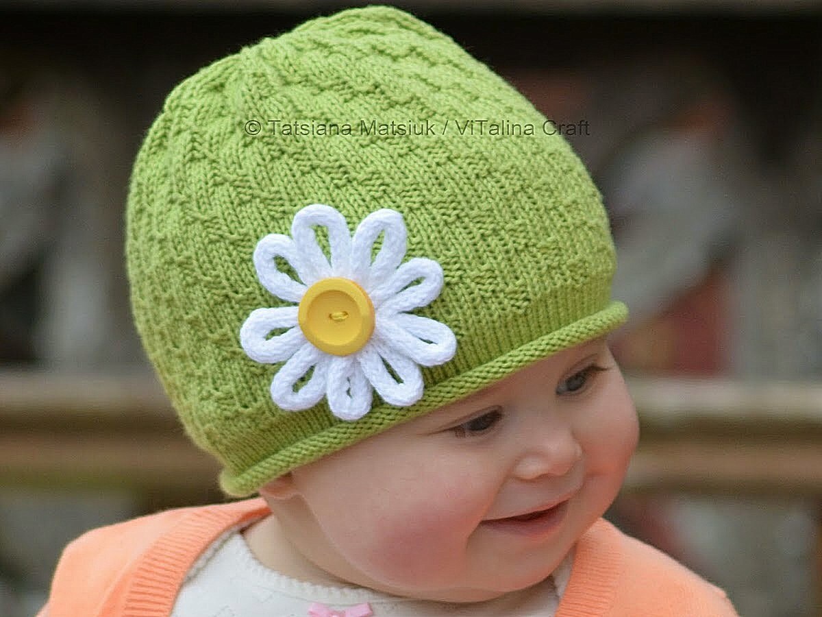 Knitting Pattern My Daisy Flower Hat Baby Child and Adult