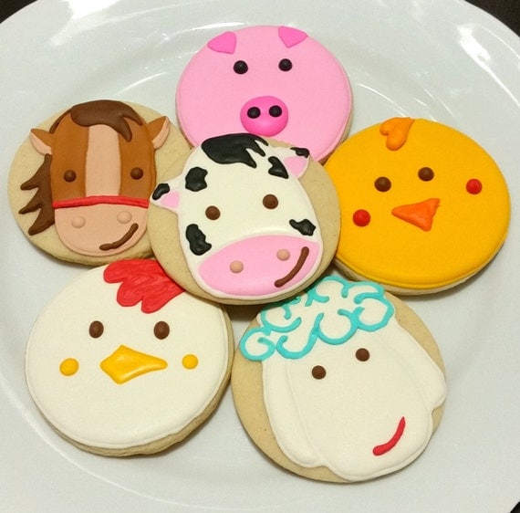 Custom Decorated Gourm... Round Birthday Sugar Cookies