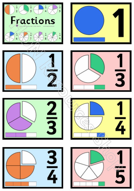 Fraction Flash Cards Printable Printable Templates