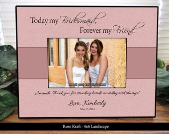 Bridesmaid Picture Frame, Maid of Honor Frame, Personalized Gifts, Custom Picture Frame