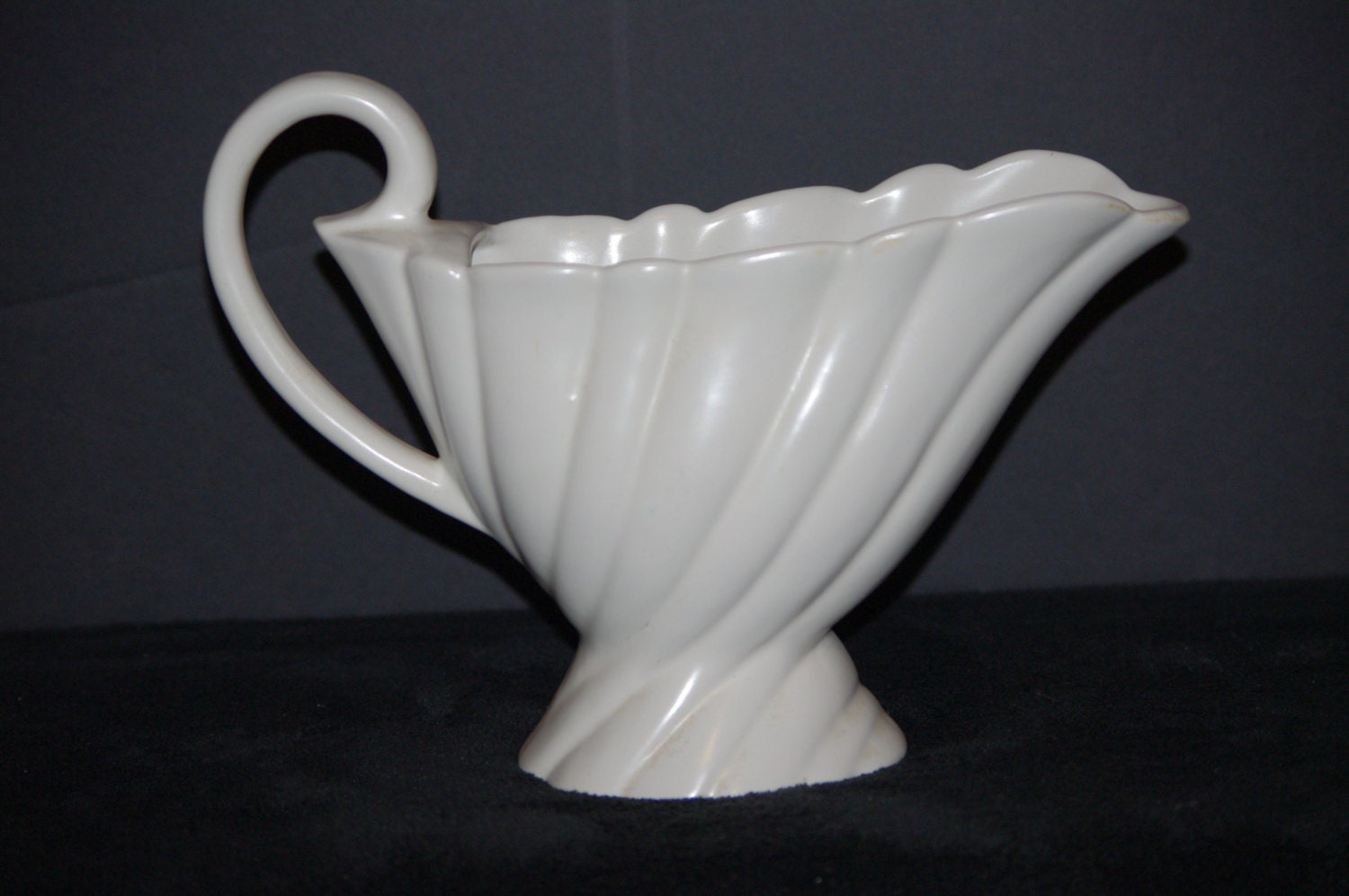 Vintage Very Large White Gravy Bowl Marked Bauer USA 6 inches Tall 9 1/2 inches Long Haute Juice